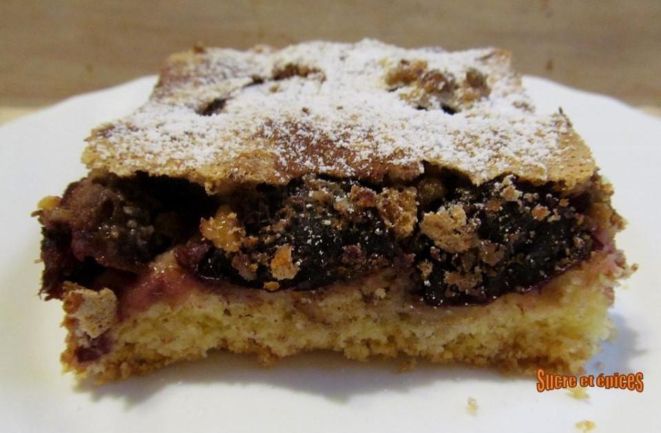 Carrés aux quetsches et noix