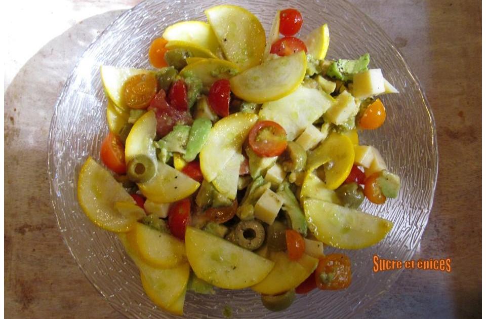 Salade de légumes aux olives et comté