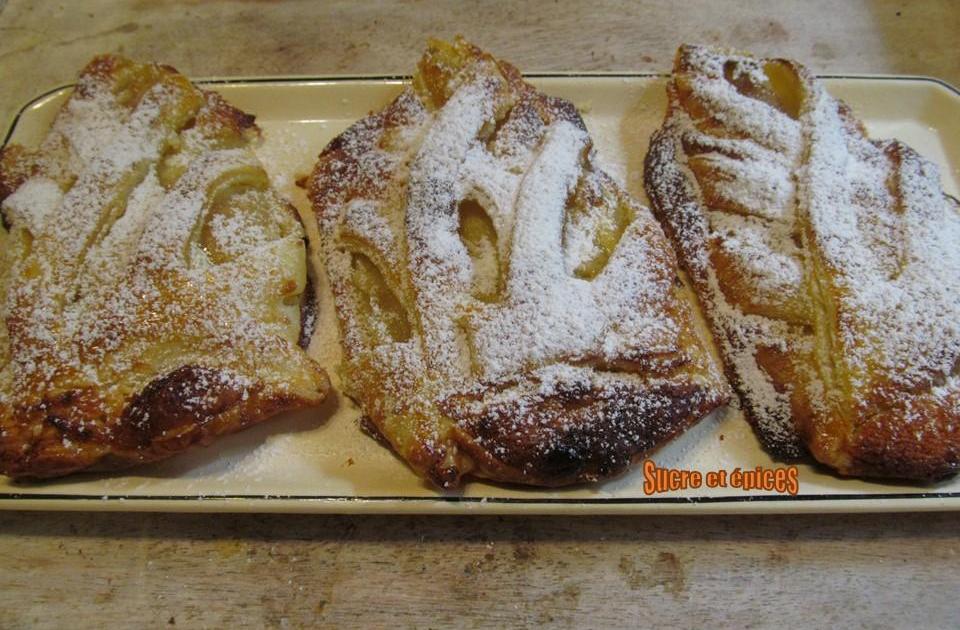 Feuilletés tressés aux poires et à la crème d'amandes