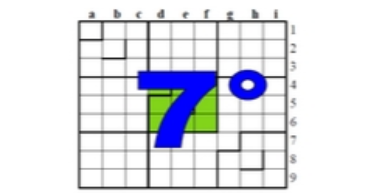 septième centrosudoku, avec la solution du sixième centrosudoku.