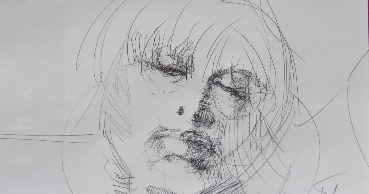 Dessins d'après les screen test d'Andy Warhol  shot between 1963 and 1966 -8 -Nico (3) - 2018
