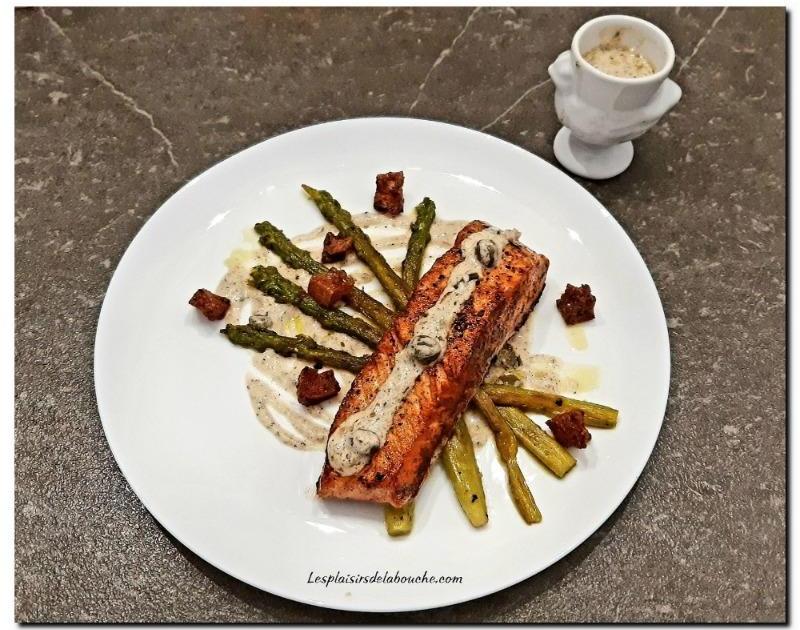 Saumon et asperges poêlés sauce grenobloise amélioré