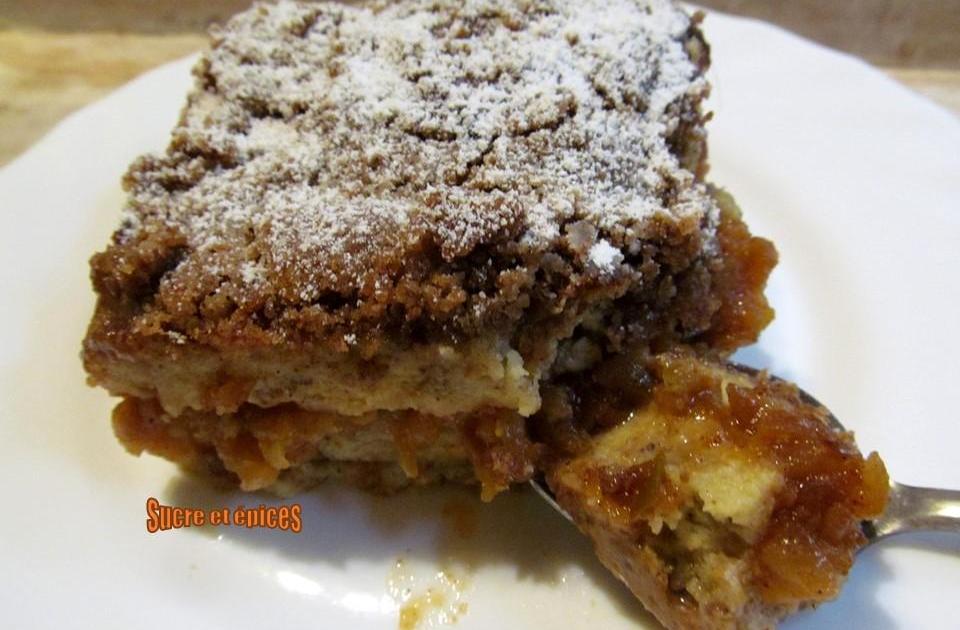 Pudding aux pommes, sirop d'érable et épices