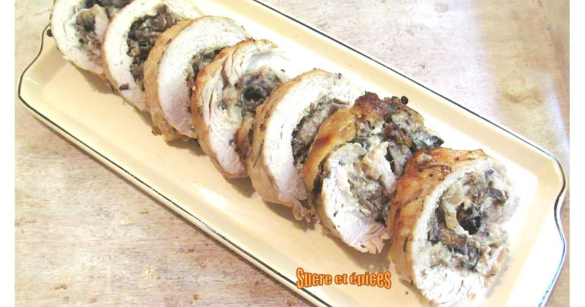 Poitrine de dinde farcie aux champignons et au fromage