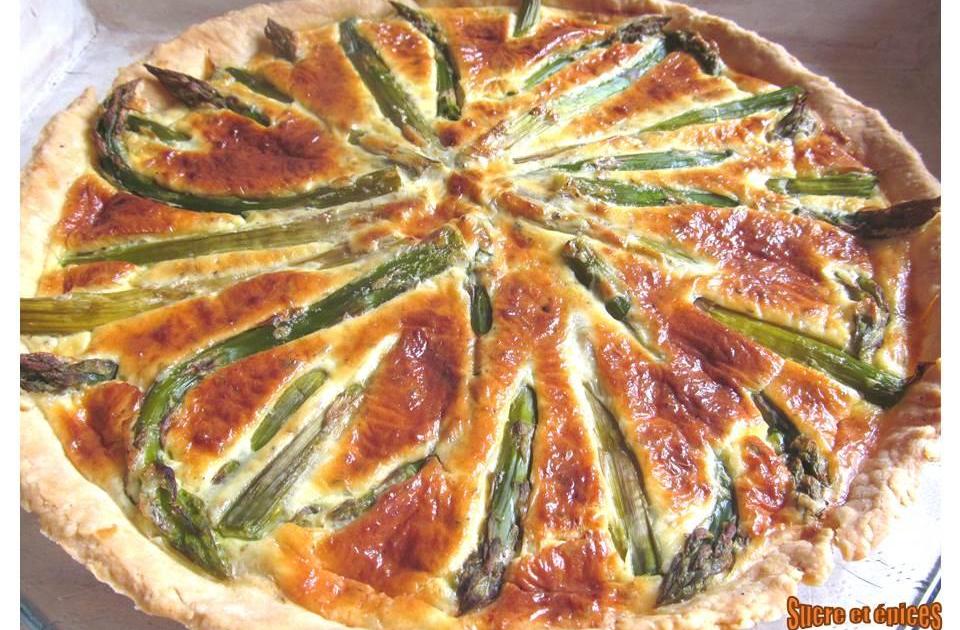 Tarte aux asperges vertes, Caprice des Anges, parmesan et origan