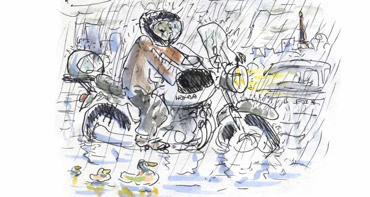 surpris par la pluie