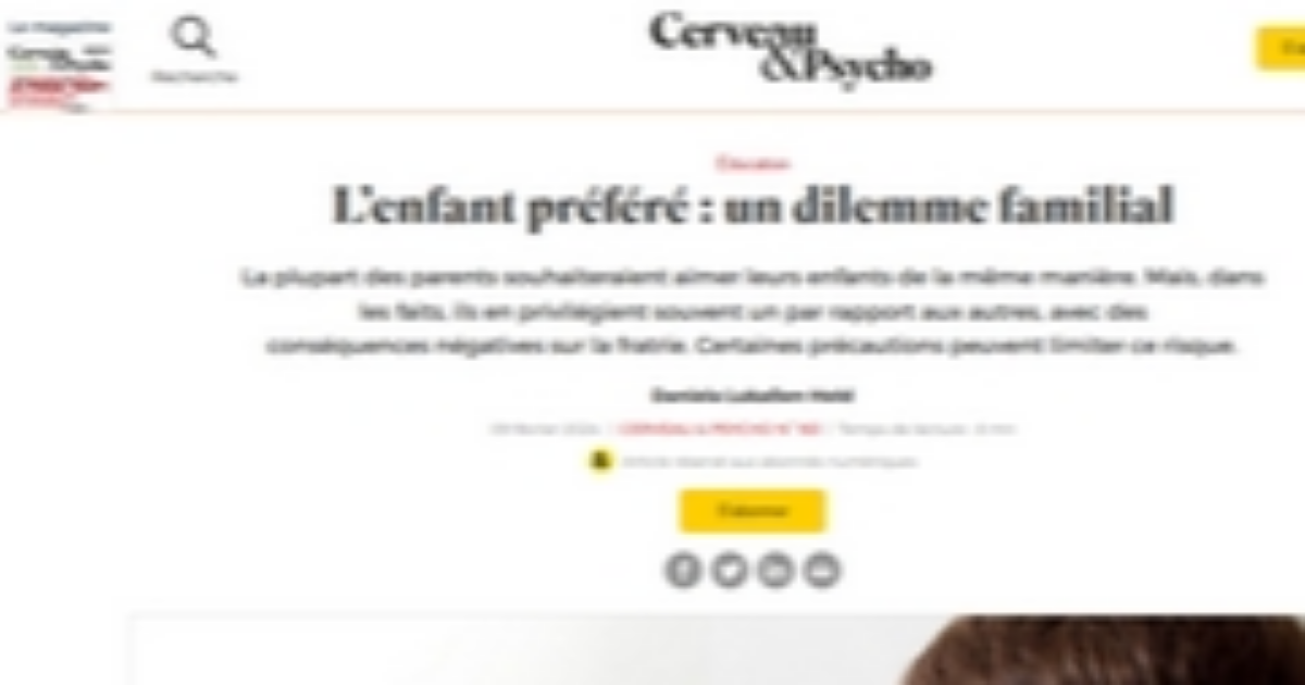 souvenirs de l’enfant préféré