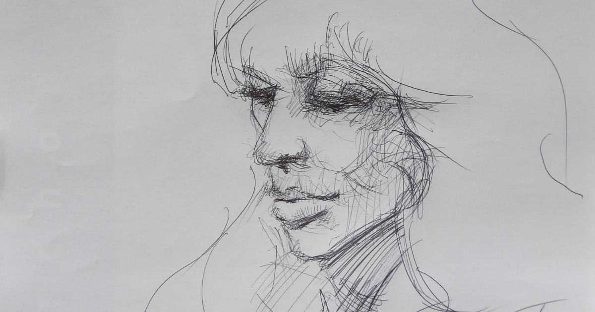 Dessins d'après les screen test d'Andy Warhol  shot between 1963 and 1966 -11 -Nico (6) - 2018