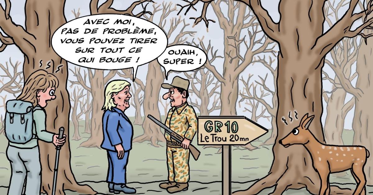 Marine Le Pen part à la chasse