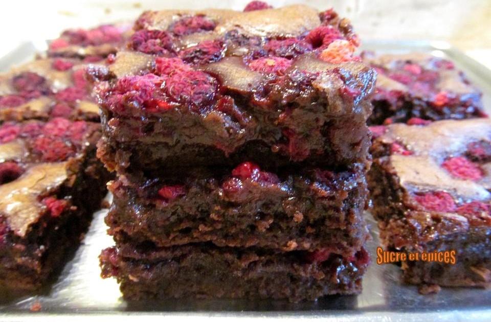 Brownie chocolat-framboises