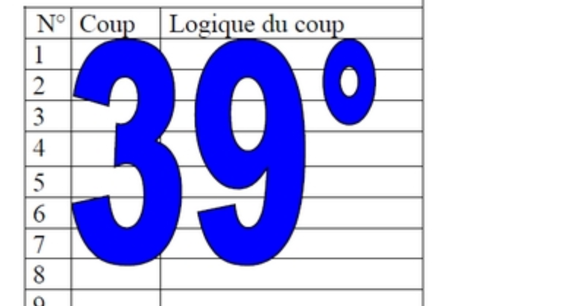 39° diagosudoku, avec la solution du trente-huitième