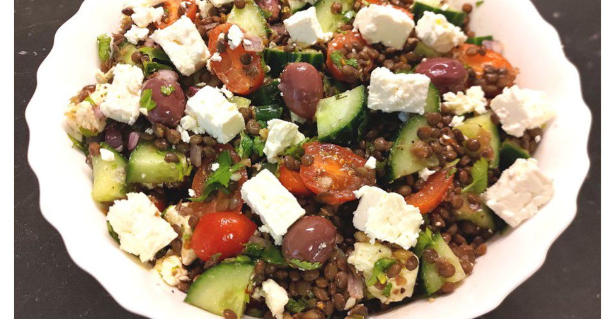 Salade de lentilles à la grecque - Recette en vidéo