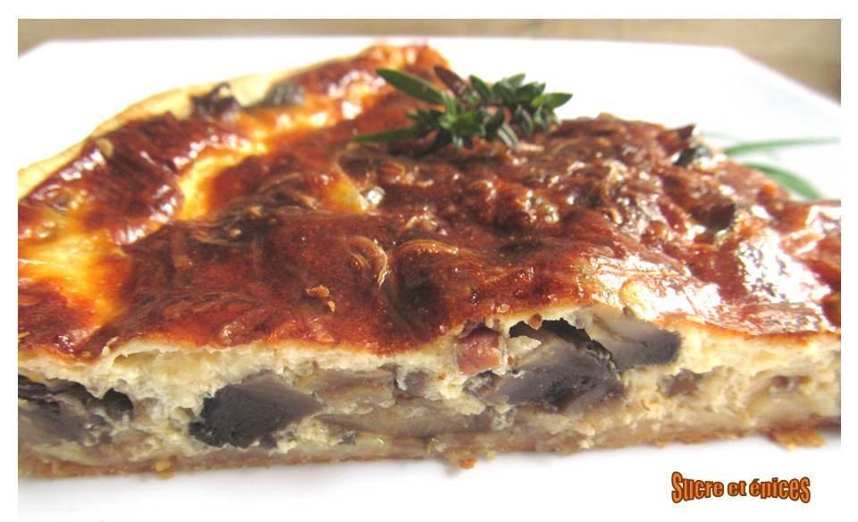 Quiche champignons, lardons et fromage
