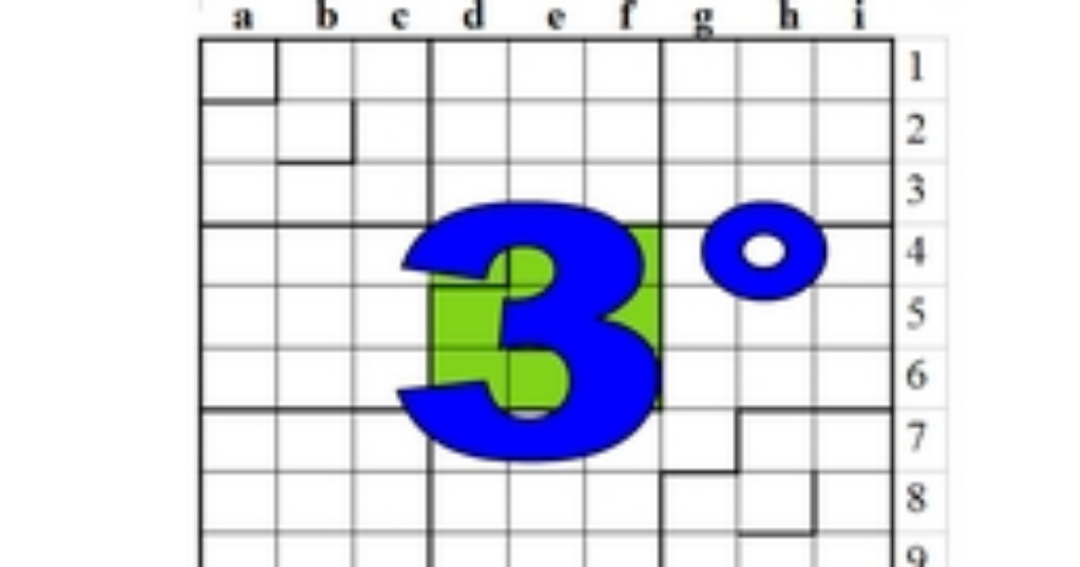 Troisième centrosudoku, avec la solution du deuxième centrosudoku.