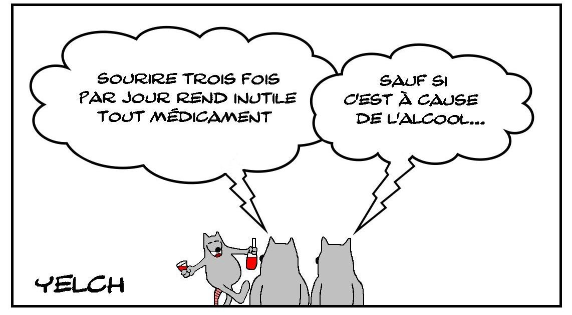 Il a l'alcool souriant