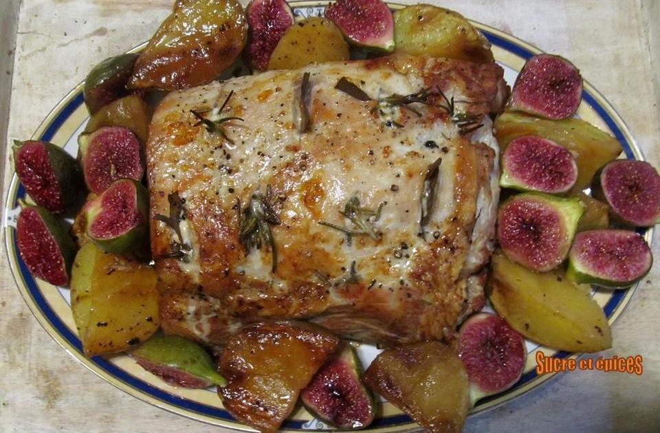 Rôti de porc aux pommes de terre et figues