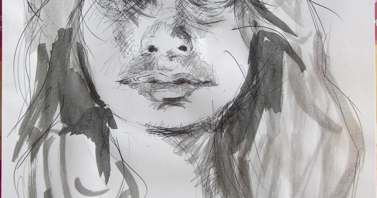 Dessins d'après les screen test d'Andy Warhol  shot between 1963 and 1966 -5 - Ann Buchanan (2) - 2018