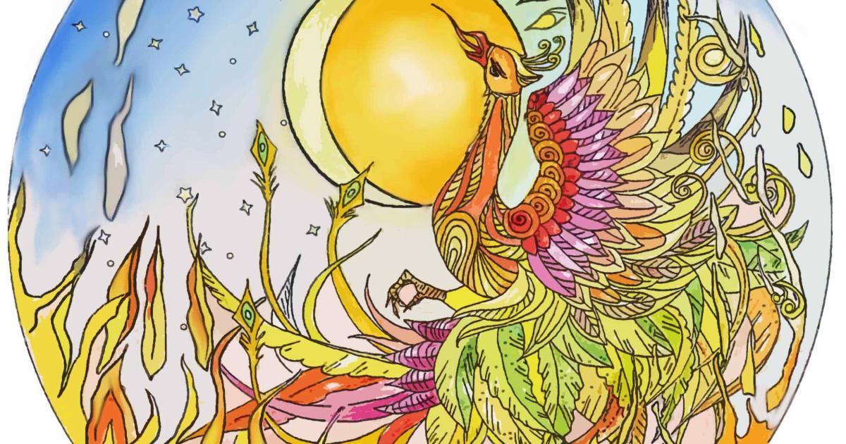 MANDALA - coloriage d'art-thérapie "CYCLES DE PHÉNIX".