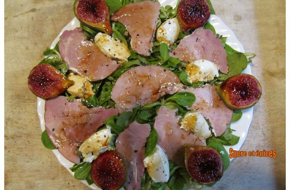 Salade aux figues rôties au vinaigre balsamique