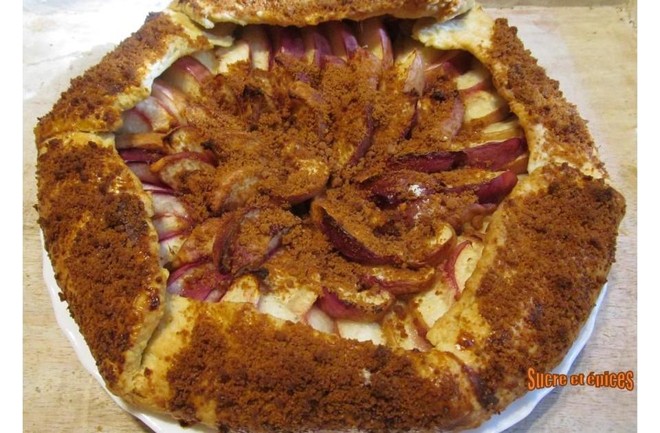 Tarte rustique aux nectarines et spéculoos