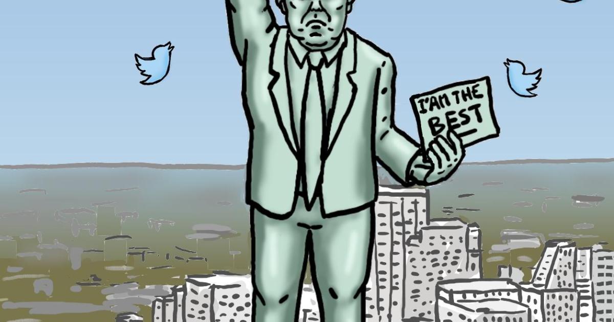 la statue de la débilité de Trump