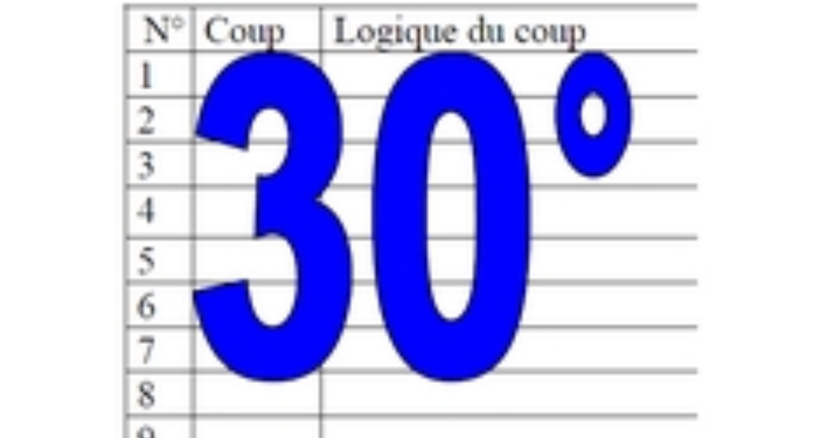 30° diagosudoku, avec la solution du vingt-neuvième