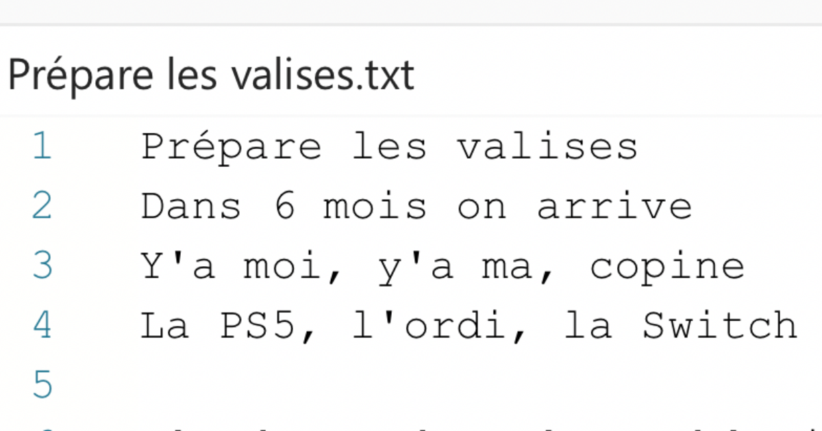 Prépare les valises