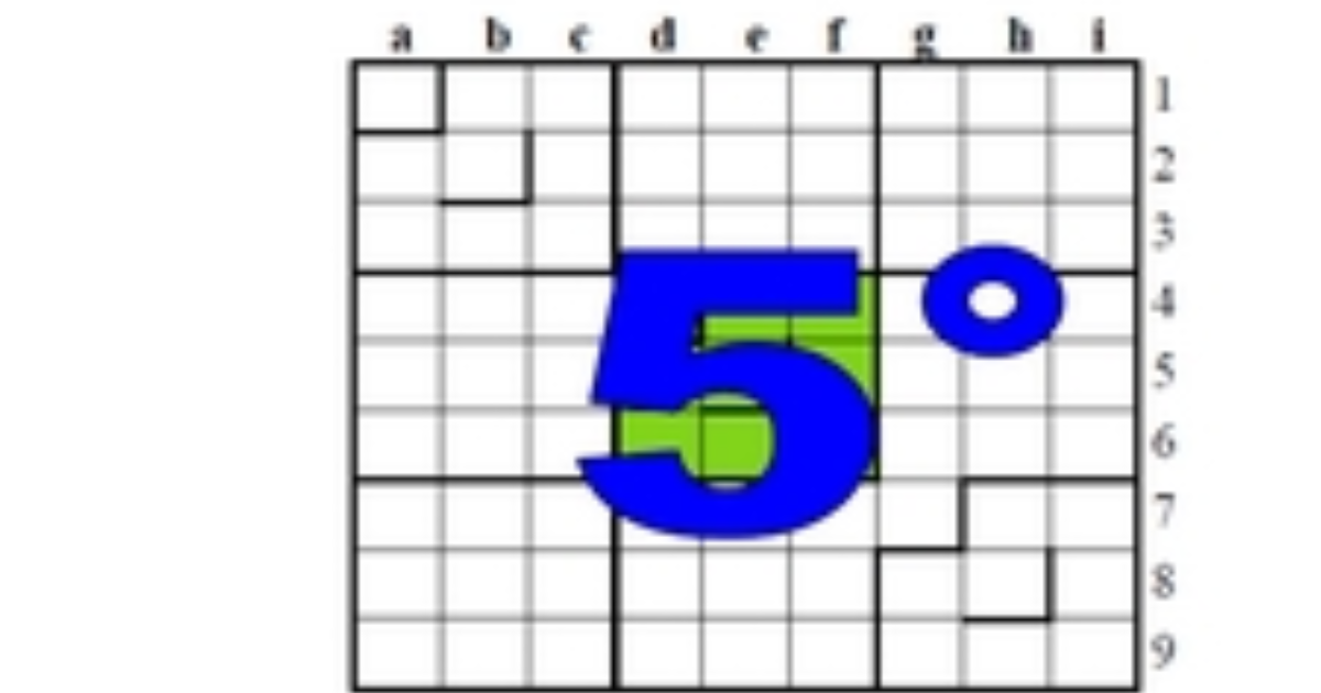 cinquième centrosudoku, avec la solution du quatrième centrosudoku.