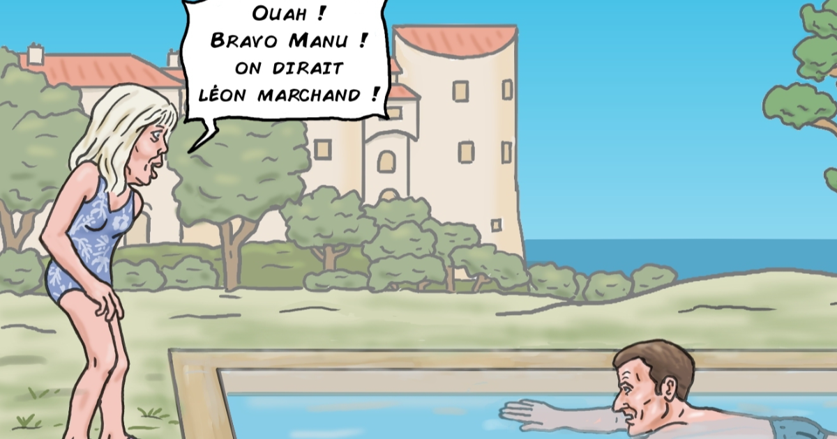 Macron, champion de natation !