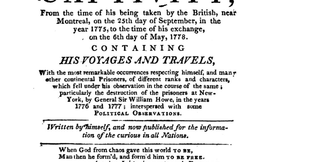 A Narrative of Colonel Ethan Allen's Captivity
