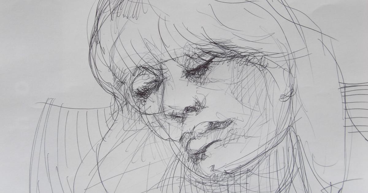 Dessins d'après les screen test d'Andy Warhol  shot between 1963 and 1966 -7 -Nico (2) - 2018