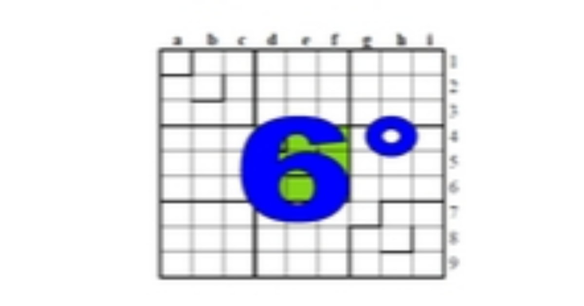 sixième centrosudoku, avec la solution du cinquième centrosudoku.