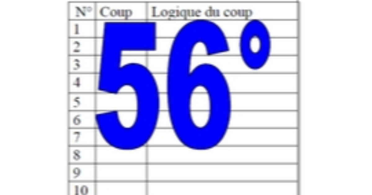 56° diagosudoku, avec la solution du cinquante-cinquième