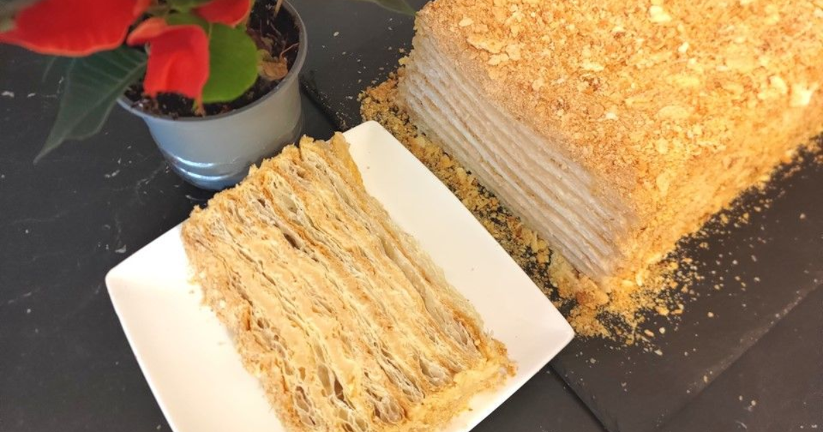 Gâteau Napoléon facile à la crème de pommes - Recette en vidéo