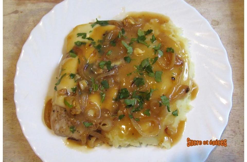 Escalopes de porc aux oignons et fromage