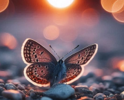 Un papillon sur le gravier