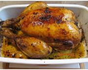 Poulet rôti facile à l'ail, au citron et au romarin
