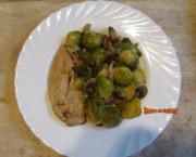 Escalopes de dinde aux champignons et choux de Bruxelles