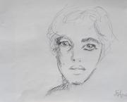 Dessins d'après les screen test d'Andy Warhol shot between 1963 and 1966 -13 - Edie Sedgwick - 2018