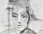 Carnets Dessins jeux de couleurs et d'ombres : Autoportrait d'après photo - 2016