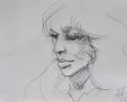 Dessins d'après les screen test d'Andy Warhol shot between 1963 and 1966 -11 -Nico (6) - 2018