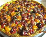Tarte aux tomates cerises, pesto, mozzarella et basilic