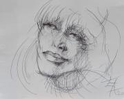 Dessins d'après les screen test d'Andy Warhol shot between 1963 and 1966 -9 -Nico (4) - 2018