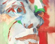 Carnets Dessins jeux de couleurs et d'ombres : Autoportrait d'après photo - 2016