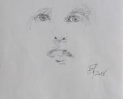 Dessins d'après les screen test d'Andy Warhol shot between 1963 and 1966 -12 -Nico (7) - 2018