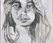 Dessins d'après les screen test d'Andy Warhol shot between 1963 and 1966 -5 - Ann Buchanan (2) - 2018