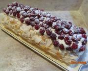 Bûche meringuée Pavlova aux framboises (sans gluten)