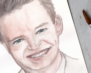 Hommage artistique à Matthew Perry : un portrait vibrant à l'aquarelle.