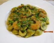 Orecchiette aux crevettes et petits pois