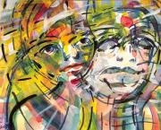 Joue contre joue - peinture au fil du temps - 2018